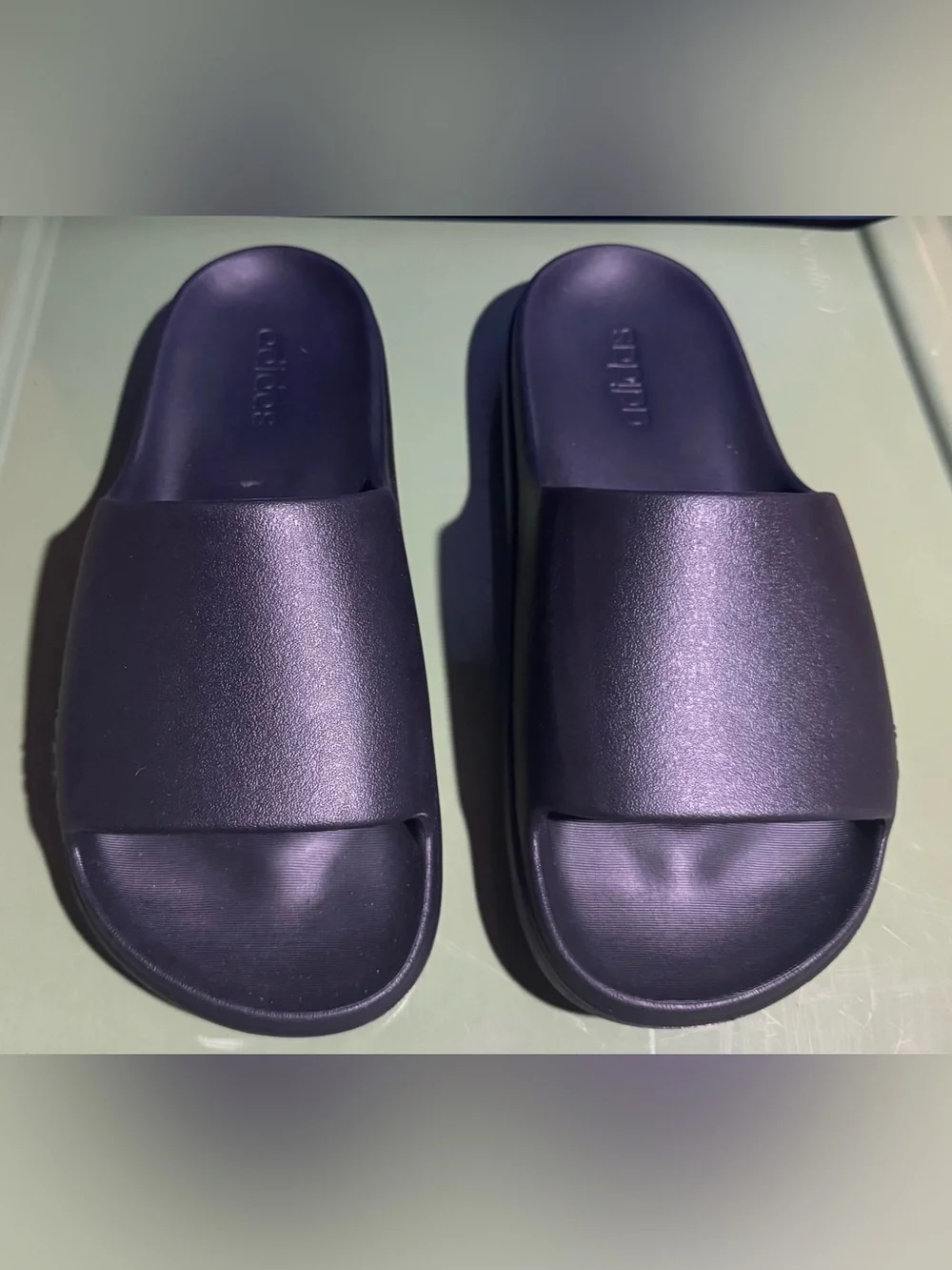 Adidas Men's Black Slide Sandals - Minimal Slip-On Slides 9M
